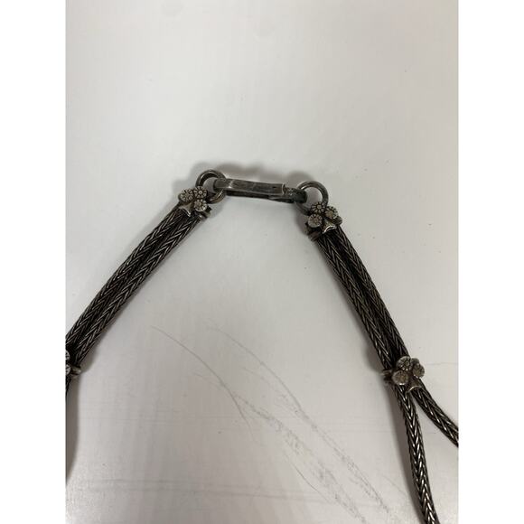 Vintage Signed RA Rajasthan Silver Bib Necklace 4.8 OZ - Picture 4 of 7